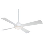 Aluma Outdoor Ceiling Fan with Light - Flat White / White