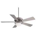 Supra Ceiling Fan - Brushed Steel / Silver / Etched Opal
