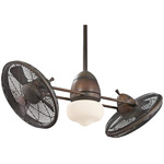 Gyro Twin Turbo Fan with Light - Restoration Bronze / Opal