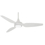 Seacrest Outdoor Ceiling Fan with Light - Flat White / Flat White / Etched White