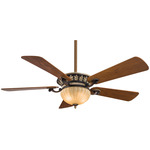 Volterra Ceiling Fan with Light - Belcaro Walnut / Natural Walnut / Aged Champagne