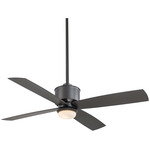 Strata Outdoor Ceiling Fan with Light - Smoked Iron / Smoked Iron / Etched Opal