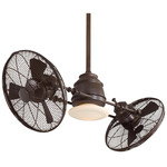 Vintage Gryo Ceiling Fan with Light - Oil Rubbed Bronze / Oil Rubbed Bronze / Tinted Opal