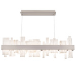 Acropolis Linear Chandelier - Brushed Nickel / Alabaster