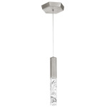 Basalt Pendant - Brushed Nickel / Crystal