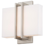 Downton Wall Sconce - Brushed Nickel / White