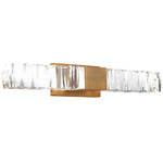 Juliet Double Wall Sconce - Aged Brass / Clear