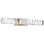 Juliet Double Wall Sconce - Brushed Nickel / Clear
