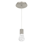 Plum Mini Pendant - Satin Nickel / Clear