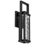 Revere Outdoor Wall Sconce - Black / Clear Seeded