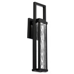 Revere Outdoor Wall Sconce - Black / Clear Seeded