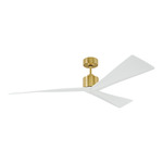 Adler Ceiling Fan - Burnished Brass / Matte White