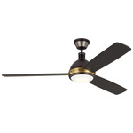 Hicks Ceiling Fan with Light - Deep Bronze / Bronze