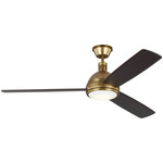 Hicks Ceiling Fan with Light - Antique Brass / Dark Mahogany