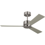 Rozzen Ceiling Fan - Brushed Steel / Silver / American Walnut