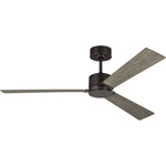 Rozzen Ceiling Fan - Aged Pewter / Light Grey Weathered Oak