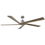 Aspen 70 Ceiling Fan - Brushed Steel / Light Grey Weathered Oak