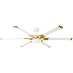 Loft Ceiling Fan with Light - Matte White / Burnished Brass / Matte White