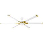 Loft Ceiling Fan with Light - Matte White / Burnished Brass / Matte White