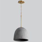 Dune Pendant - Aged Brass / Dark Gray