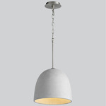 Dune Pendant - Satin Nickel / Grey