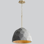 Maria Pendant - Aged Brass / Dark Gray