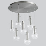 Primo Multi Light Pendant - Satin Nickel / Clear