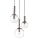 Bubbles Multi Light Pendant - Polished Nickel / Clear