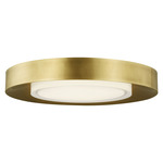 Hilo Ceiling / Wall Flush Mount - Natural Brass / Frosted