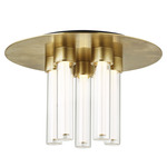 Kola Flush Mount - Natural Brass / Transparent