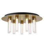 Kola Flush Mount - Natural Brass / Transparent