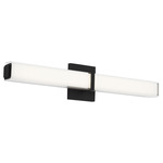 Milan Bathroom Vanity Light - Nightshade Black / White Glass