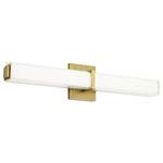 Milan Bathroom Vanity Light - Natural Brass / White Glass