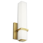 Milan Wall Sconce - Natural Brass / White Glass