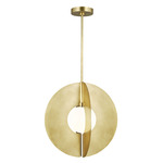 Orbel Round Grande Pendant - Natural Brass / Frosted