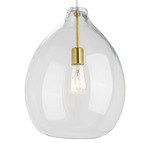 Quinton Pendant - Natural Brass / Clear