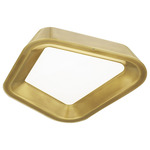 Rhonan Ceiling Flush Light - Plated Brass / Clear
