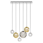 Puppet Linear Multi Light Pendant - Chrome / Amber / Transparent / Smoky