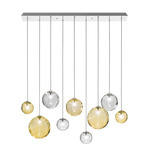 Puppet Linear Multi Light Pendant - Chrome / Amber / Transparent