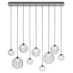 Puppet Linear Multi Light Pendant - Black / Crystal