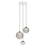 Puppet Round Multi Light Pendant - Chrome / Smoky