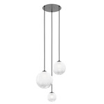 Puppet Round Multi Light Pendant - Black / White