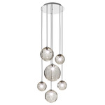 Puppet Round Multi Light Pendant - Chrome / Smoky