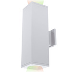 Cube 5IN Architectural Up and Down Color Changing Wall Light - White / Clear