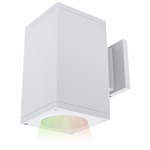 Cube 5IN Architectural Up or Down Color Changing Wall Light - White / Clear