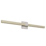 Tie Stix 2-Light Indirect Wall Light with Power - Satin Nickel / Wood Maple
