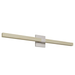 Tie Stix Wood Indirect Vanity Light with Power - Satin Nickel / Wood Maple