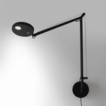 Demetra Plug In Swing Arm Wall Light - Black