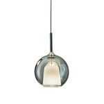 Glo Pendant - Matte Titanium / Mirroring Green