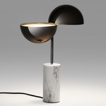 Elisabeth Table Lamp - Cararra White Marble / Black Chrome
